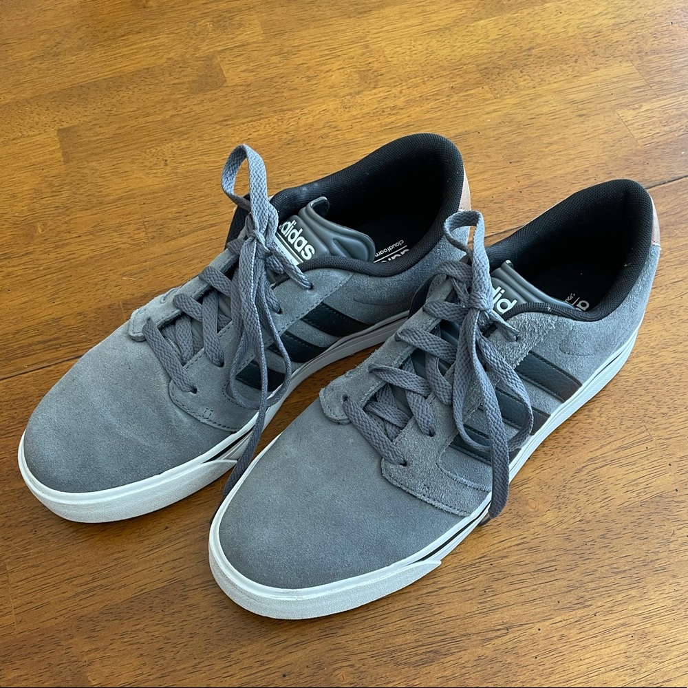 Men’s Adidas Neo Cloudfoam Memory Grey Suede Sneakers
